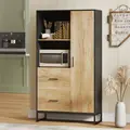 HOMCOM Tall Kitchen Cupboard, Freestanding Kitchen Pantry Cabinet with Adjustable Shelves, Drawers and Soft Close Door, 160cm - 2