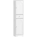 HOMCOM Tall Bathroom Cabinet with Arched Doors - White - 1