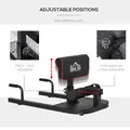 HOMCOM Squat Machine with Push Up Stand, Padded Hip Thrust Bench with Adjustable Cushion for Home Gym Work Out, Black - 4