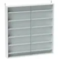 HOMCOM Six Shelf Display Cabinet, with Glass Doors - White - 1