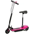 HOMCOM Steel Ride on Powered Scooter, Folding E-Scooter with Warning Bell, 15km/h Maximum Speed, for 6-14 Years Old, Pink - 1