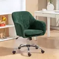 HOMCOM Snow Flannel Office Chair - Dark Green - 2