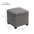 HOMCOM Storage Ottoman Bench, Corduroy Footstool with Removable Lid and Legs, 40cm Storage Chest Box for Living Room, Bedroom, Hallway, Grey - 3