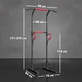 HOMCOM Steel Multi-Use Exercise Power Tower Pull Up Station Adjustable Height W/ Grips - 3