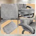 HOMCOM Swivel Recliner Chair with Footrest, Manual Recliner Armchair with Wooden Base, Plush Velvet Upholstered Reclining Chair for Living Room, Bedroom, Office, Grey - 6