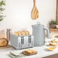 HOMCOM Sleek Textured Kettle and Four-Slice Toaster Set - Grey - 2