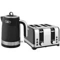HOMCOM Sleek Textured Kettle and Four-Slice Toaster Set - Black - 1