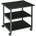 HOMCOM Three-Tier Steel Printer Stand, with Wheels - Black - 1