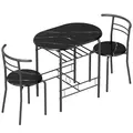 HOMCOM Three-Piece Compact Dining Set - Black - 1