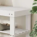 HOMCOM Two Shelf Bamboo Shoe Storage Bench - White - 9