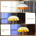 HOMCOM Tiffany-Style Floor Lamp with Handcrafted Stained Glass Shade, 152cm Tall Vintage Standing Lamp with Foot Switch and Dual Sockets for Living Room Bedroom, Bronze Tone and Orange - 6