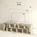 HOMCOM Three-Block Modular TV Stand - Grey Wood-Effect - 3