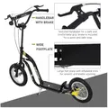 HOMCOM Teen Kids Stunt Scooter w/ Adjustable Handlebar, 12 Inch Rubber Tyres, Dual Brakes, Black - 6
