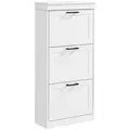 HOMCOM Three-Drawer Minimalistic Shoe Storage Cabinet, for 15 Shoes - 1