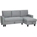 HOMCOM Three-Seater Storage Sofa Bed - Grey - 1