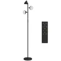HOMCOM Three-Lamp Multi-Adjustable Floor Light - Black - 1