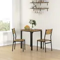 HOMCOM Three-Piece Minimal and Compact Dining Set, Rustic Brown - 2