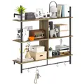 HOMCOM Three-Tier Floating Shelf - Grey Wood Effect - 1