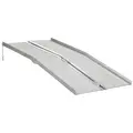 HOMCOM Textured Aluminum Folding Wheelchair Ramp, 183 x 72 cm Portable Threshold Ramp, for Scooter Steps Home Stairs Doorways - 1