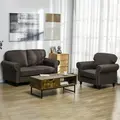 HOMCOM Two-Seater Mid-Century Sofa, with Pocket Springs - Dark Brown - 7