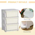 HOMCOM Three-Tier Kids Storage Boxes, with Three Drawers - White - 5