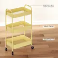 HOMCOM Three-Tier Steel Storage Trolley - Yellow - 6