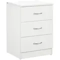 HOMCOM Three-Drawer Simple Bedside Table - White - 1