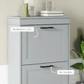 HOMCOM Two-Drawer Minimalistic 10-Shoe Cabinet - Grey - 7