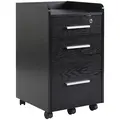 HOMCOM Three-Drawer Lockable Filing Cabinet - Black - 1