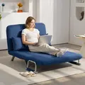 HOMCOM Two-Seater Click-Clack Sofa Bed - Dark Blue - 2