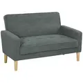 HOMCOM Two-Seater Velvet-Feel Sofa - Grey - 1