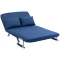 HOMCOM Two-Seater Click-Clack Sofa Bed - Dark Blue - 1
