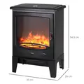HOMCOM Tempered Glass Casing Electric Fireplace, Freestanding Electric Fire with Realistic Flame Effect, Log Burner with Overheat Protection, 950w/ 1850W, Black - 3