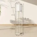 HOMCOM Three-Shelf Standing Lamp - Oak/White - 3