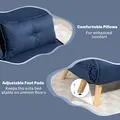 HOMCOM Two-Seater Linen-Look Sofa Bed - Dark Blue - 7