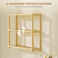 HOMCOM Three-Tier Bamboo Bathroom Rack - Natural Finish - 6