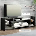 HOMCOM TV Cabinet with Wall Shelf for Wall-Mounted 65" TVs or Standing 40" TVs - Black and Dark Brown - 5