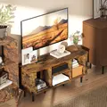 HOMCOM TV Stand Cabinet for TVs up to 55 Inches, TV Unit with Storage Shelves and Cupboard for Living Room, Rustic Brown - 8