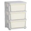HOMCOM Three-Tier Kids Storage Boxes, with Three Drawers - White - 1