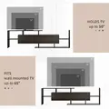 HOMCOM TV Cabinet with Wall Shelf for Wall-Mounted 65" TVs or Standing 40" TVs - Black and Dark Brown - 7