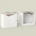 HOMCOM Under Sink Bathroom Cabinet, Bathroom Storage Cabinet with Soft-Close Doors, for Basin without Pedestal, White - 3