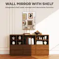 HOMCOM Wall Mirror with Wood Shelf - Black - 4