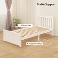 HOMCOM Wooden Single Bed Frame, with Drawers - White - 5