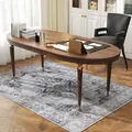 HOMCOM Vintage Area Rug, Non-Slip Washable Rug, Flannel Floor Carpet for Living Room, Bedroom, Dining Room, Home Office, 170 x 120 cm, Grey - 9