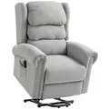 HOMCOM Velvet-Feel Electric Riser Recliner Chair - Grey - 1