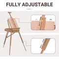 HOMCOM Wooden Art Easel Tripod Sketch Artist Painters Craft Portable Folding Drawing Board Lightweight - Natural Wood - 5