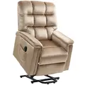HOMCOM Velvet-Feel Electric Lift Recliner Chair - Brown - 1