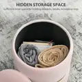HOMCOM Velvet-Feel Storage Ottoman - Pink - 4
