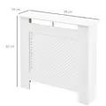 HOMCOM Wooden Radiator Cover Heating Cabinet Modern Home Furniture Grill Style  White Painted (Small) - 3