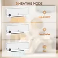 HOMCOM Wall Downflow Heater 2 Heat and Fan 1000W/2000W, Electric Space Heater with Timer Remote Oscillating, for Bedroom Home Office, White - 7